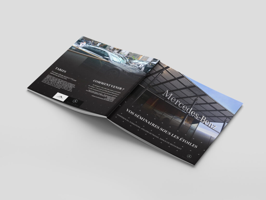 Création édition print brochure Mercedes graphiste freelance Ophélie Carvalho
