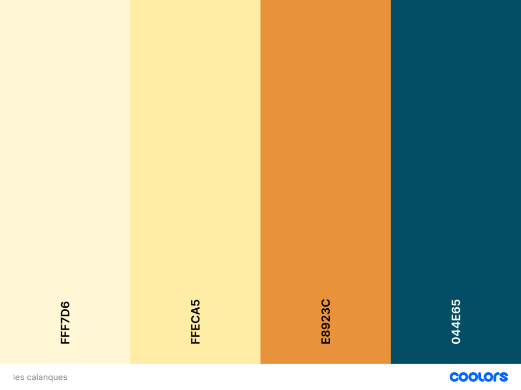 Palette de couleur Les Calanques univers méditerranéen élégant